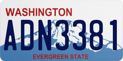 WA license plate ADN3381