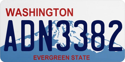 WA license plate ADN3382