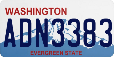 WA license plate ADN3383