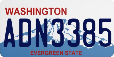 WA license plate ADN3385