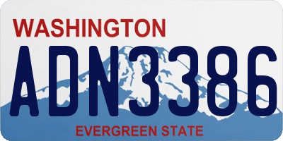 WA license plate ADN3386