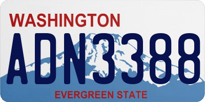 WA license plate ADN3388
