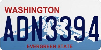 WA license plate ADN3394