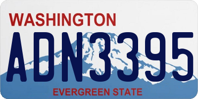 WA license plate ADN3395