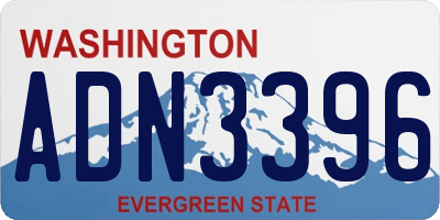 WA license plate ADN3396