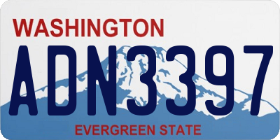 WA license plate ADN3397
