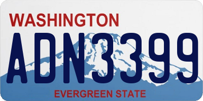 WA license plate ADN3399