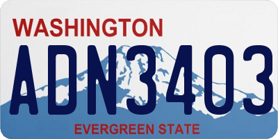 WA license plate ADN3403