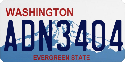WA license plate ADN3404
