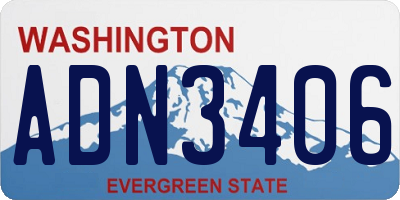WA license plate ADN3406