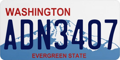 WA license plate ADN3407