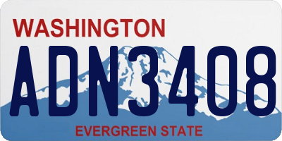 WA license plate ADN3408