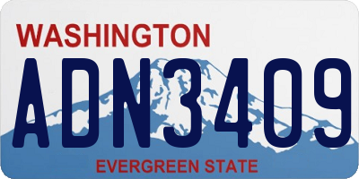 WA license plate ADN3409