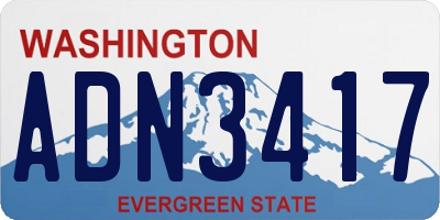 WA license plate ADN3417