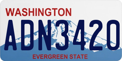 WA license plate ADN3420