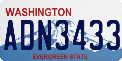 WA license plate ADN3433