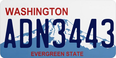 WA license plate ADN3443