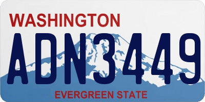 WA license plate ADN3449