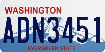 WA license plate ADN3451
