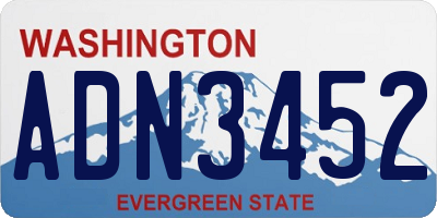 WA license plate ADN3452