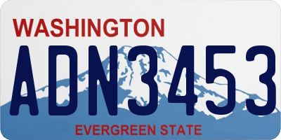 WA license plate ADN3453