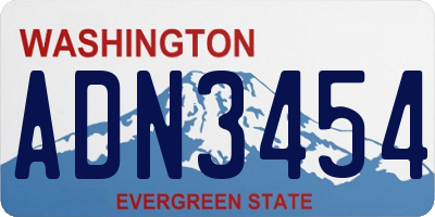 WA license plate ADN3454