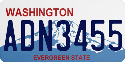 WA license plate ADN3455