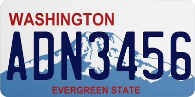 WA license plate ADN3456