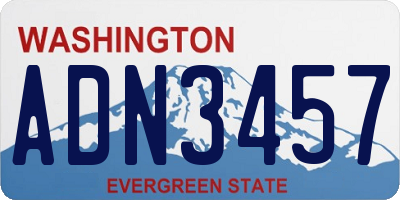 WA license plate ADN3457