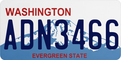 WA license plate ADN3466