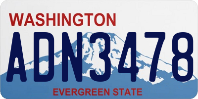 WA license plate ADN3478