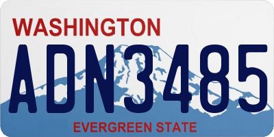 WA license plate ADN3485