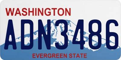 WA license plate ADN3486