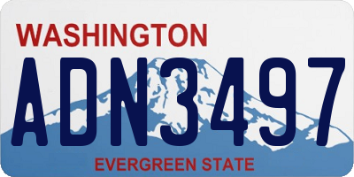 WA license plate ADN3497