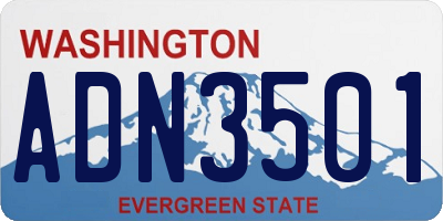 WA license plate ADN3501