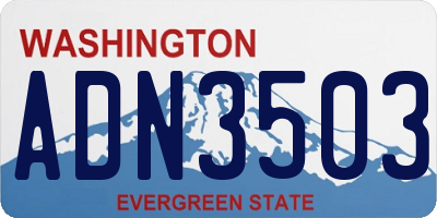 WA license plate ADN3503