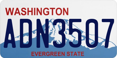 WA license plate ADN3507