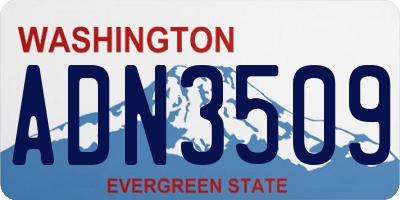 WA license plate ADN3509