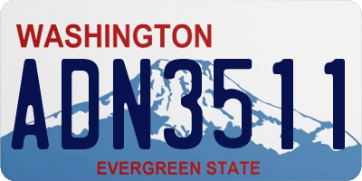 WA license plate ADN3511