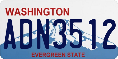 WA license plate ADN3512