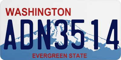 WA license plate ADN3514