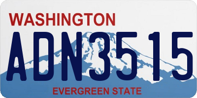 WA license plate ADN3515