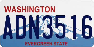 WA license plate ADN3516