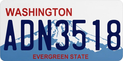 WA license plate ADN3518