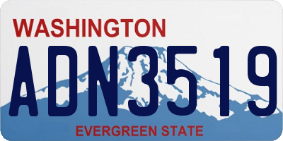 WA license plate ADN3519