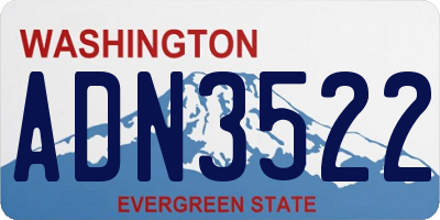 WA license plate ADN3522
