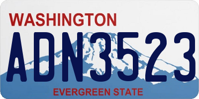 WA license plate ADN3523