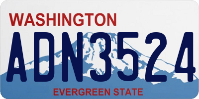 WA license plate ADN3524