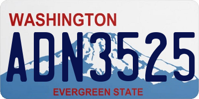 WA license plate ADN3525