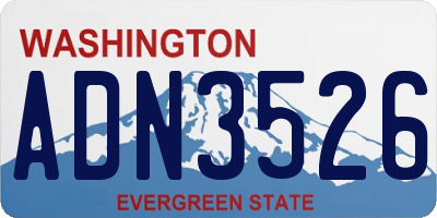 WA license plate ADN3526